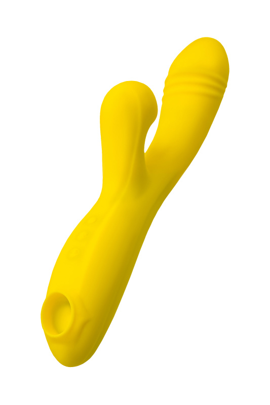 Изображение 5, Вакуум-волновой стимулятор Eromantica Mia с вибрацией и язычками, силикон, желтый, 22 см, TFA-210203