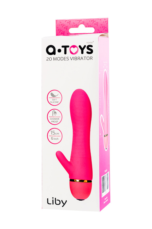 Изображение 8, Вибратор с клиторальным стимулятором A-Toys by TOYFA Liby , силикон, розовый, 15 см, TFA-761024