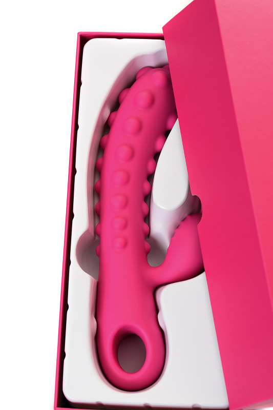 Изображение 11, Вибратор с клиторальным стимулятором KOKOS SMON, силикон, розовый, 23 см, TFA-SMON-01-Pink