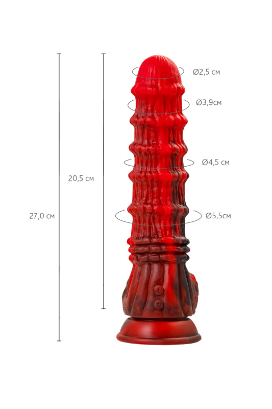 Изображение 6, Вибратор Black&Red by TOYFA Monster Tops, силикон, красно-черный, 27 см, TFA-901021