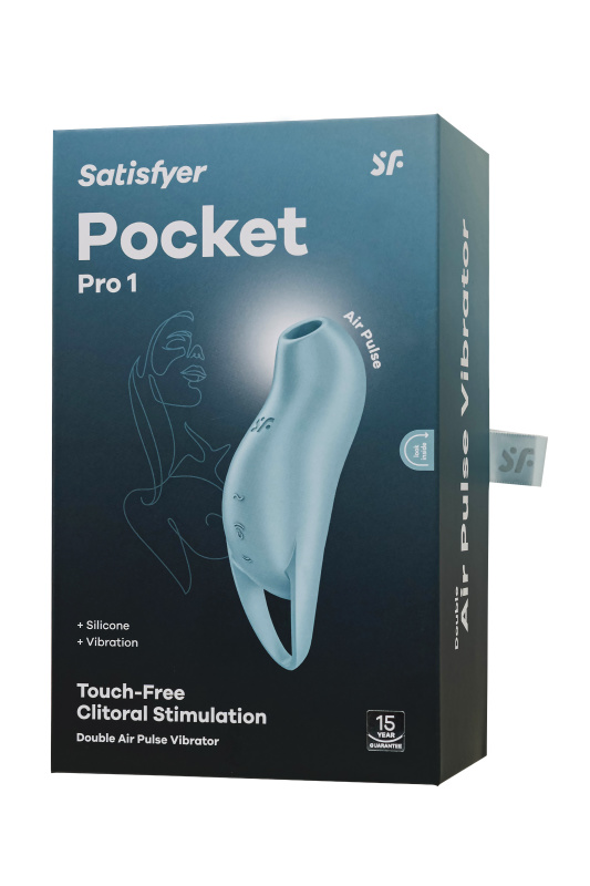 Изображение 9, Вакуум-волновой стимулятор клитора с вибрацией Satisfyer Pocket Pro 1, силикон, голубой, 13,9 см, TFA-4045160