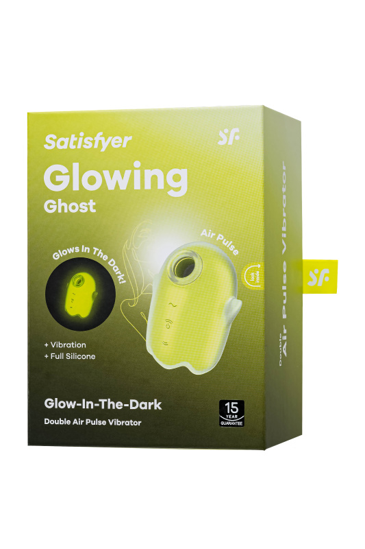 Изображение 5, Вакуумный стимулятор клитора с вибрацией Satisfyer Glowing Ghost, светящийся в темноте, желтый,8,4см, TFA-4060064