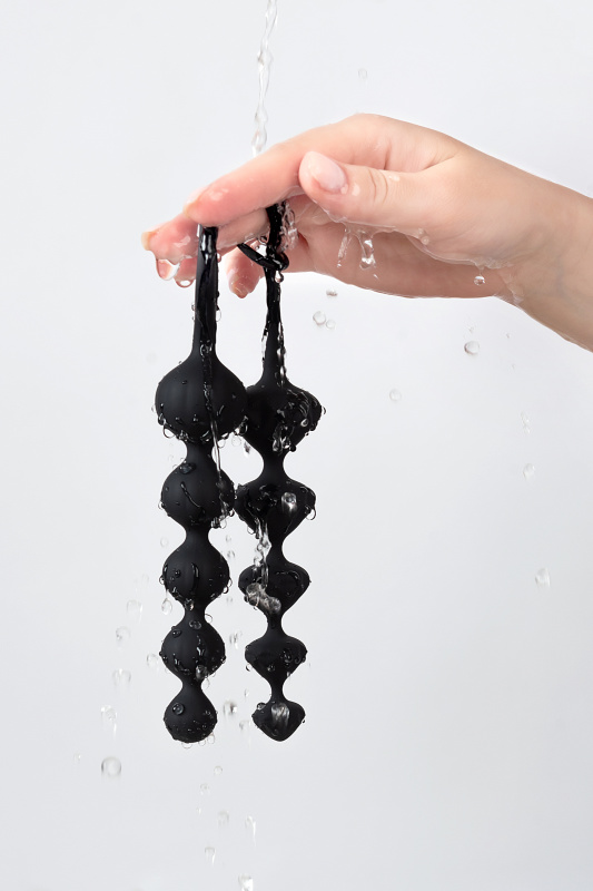 Изображение 12, Набор анальных цепочек Satisfyer Beads, силикон, черный, 27 см., TFA-J01756 Black Set