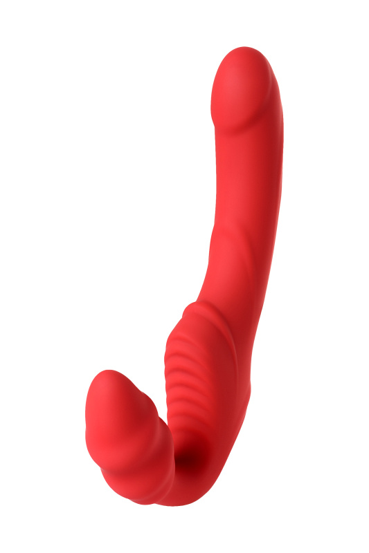 Изображение 2, Безремневой страпон Black & Red by TOYFA с вибрацией, силикон, красный, 35 см, TFA-901408-9