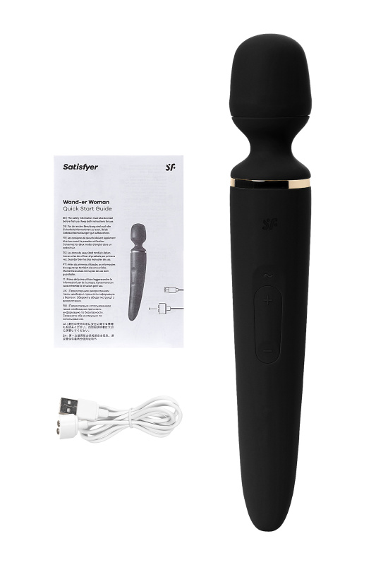 Изображение 5, Нереалистичный вибратор Satisfyer Woman Wand, ABS пластик, черный, 34 см., TFA-J2018-47-1
