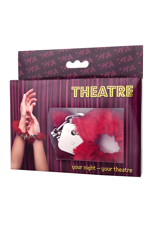Изображение 3, Наручники TOYFA Theatre, меховые, красные, 28 см., TFA-951028