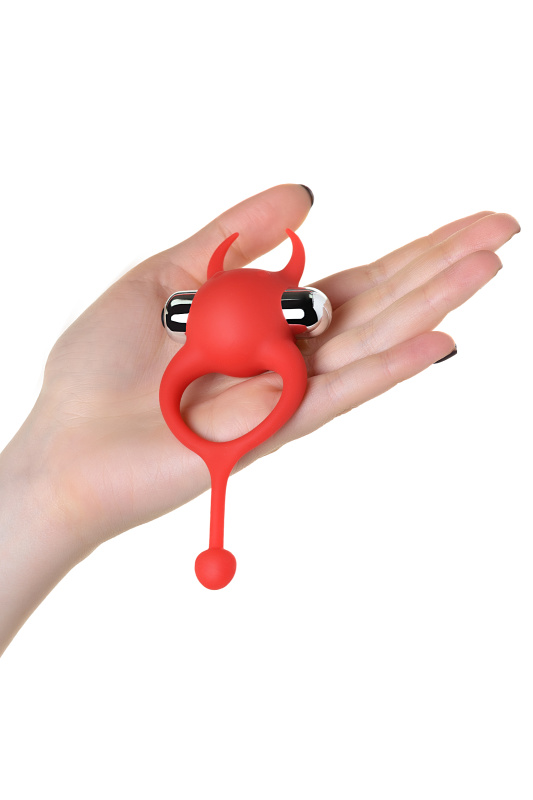 Изображение 5, Виброкольцо с хвостиком JOS NICK, силикон, красный, 13,5 см, TFA-782021