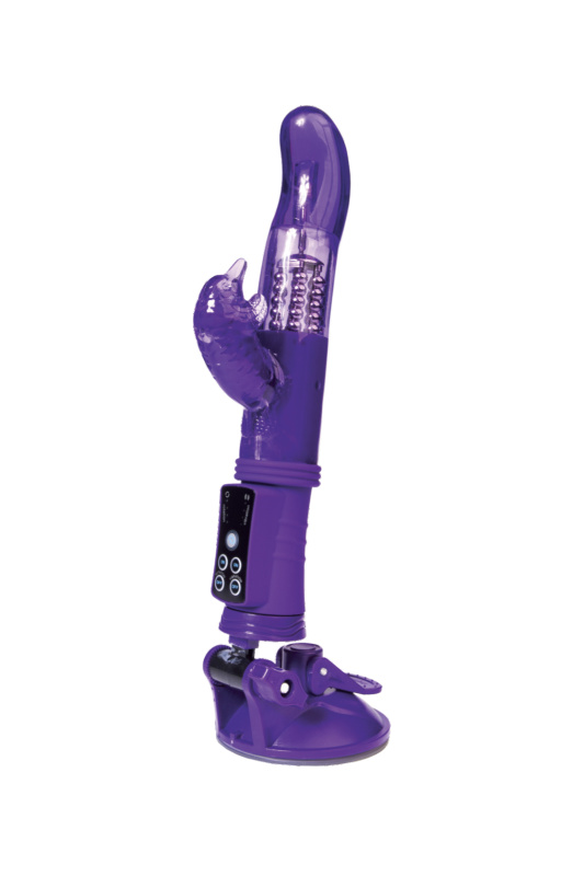 Изображение 2, Вибратор с клиторальным стимулятором TOYFA A-Toys, TPR, фиолетовый, 22,5 см, TFA-765011