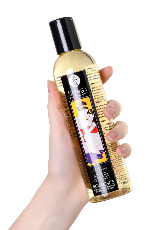 Изображение 12, Масло для массажа Shunga Romance, натуральное, возбуждающее, клубника и шампанское, 240 мл, TFA-271008
