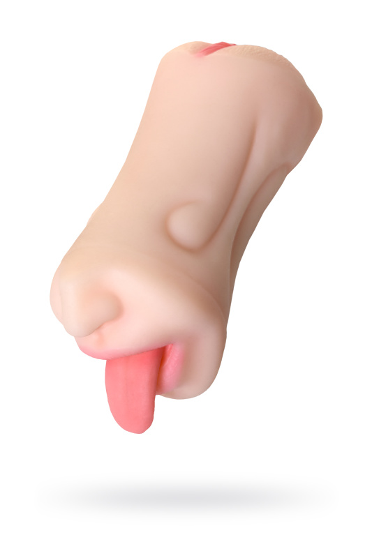 Мастурбатор реалистичный TOYFA Juicy Pussy Fruity Tongue, рот и вагина, TPE, телесный,19 см, TFA-893019