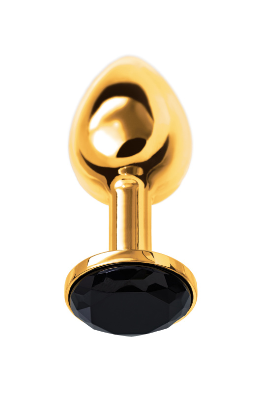 Изображение 3, Анальная втулка Metal by TOYFA, металл, золотая, с черным кристаллом, 7,5 см, Ø 3 см, 145 г, TFA-712006
