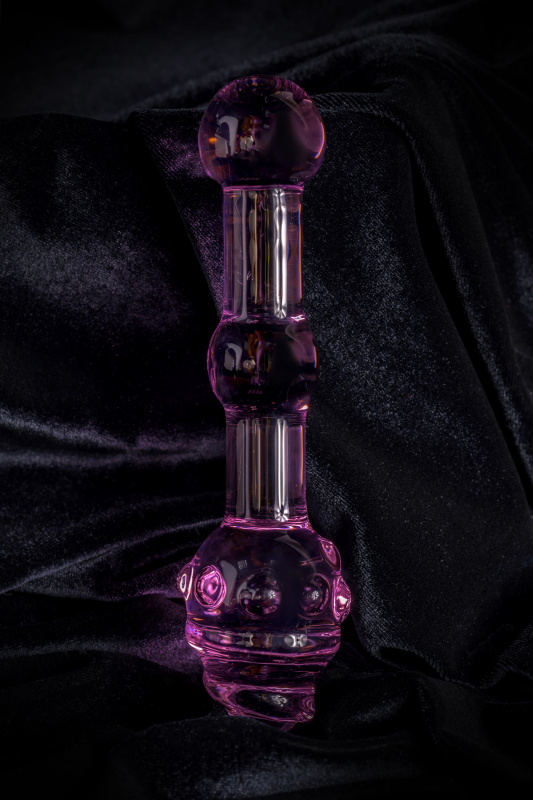 Изображение 10, Двусторонний фаллоимитатор Sexus Glass, стекло, розовый, 17 см, TFA-912013