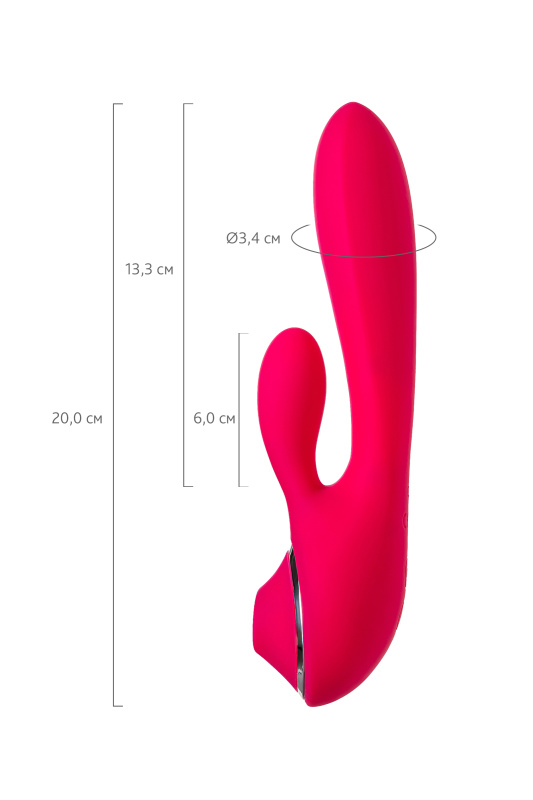 Изображение 7, Вибратор c клиторальной и вакуумной стимуляциями JOS Doobl, силикон, розовый, 20 см, TFA-783054