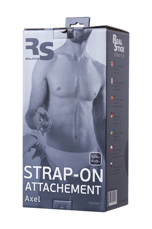 Изображение 8, Насадка для страпона RealStick Strap-On by TOYFA Axel, PVC, чёрный, 17,5 см, TFA-972004