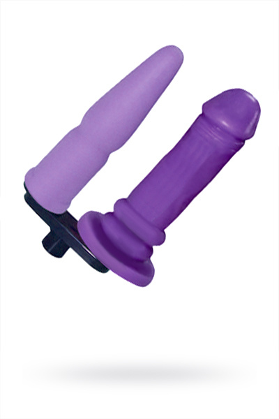 Изображение 1, Сменная двойная насадка для секс машин Diva, фаллос, TPR, фиолетовая, 16 см, AK-910773
