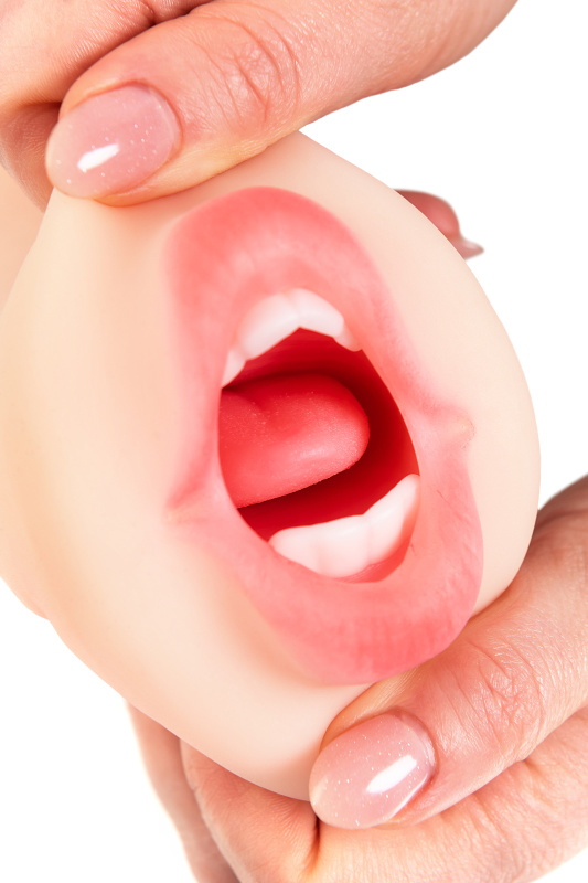 Изображение 6, Мастурбатор реалистичный TOYFA Juicy Pussy Pretty Mouth, рот и вагина, SoftSkin, телесный,17 см, TFA-893020
