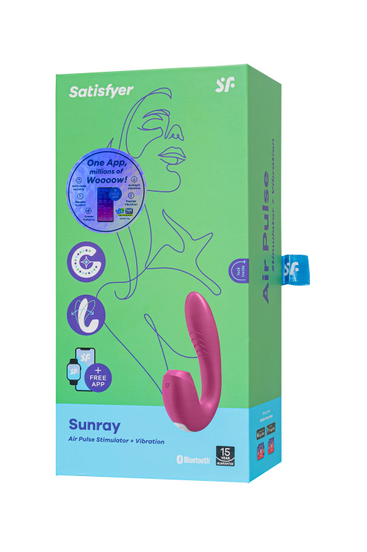 Изображение 10, Вибратор Satisfyer Sunray, с вакуум-волновым стимулятором, силикон, розовый, 15 см, TFA-J2018-175-3