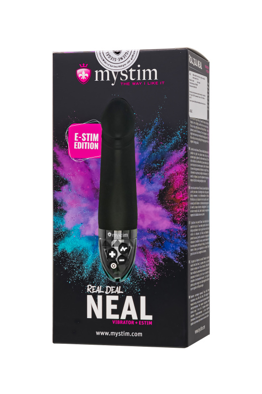 Изображение 9, Вибратор Mystim Real Deal Neal с электростимуляцией, силикон, черный, 16,5 см, TFA-46542