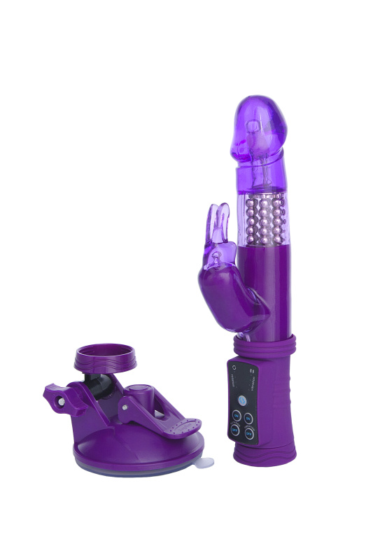 Изображение 4, Вибратор с клиторальным стимулятором TOYFA A-Toys, TPR, фиолетовый, 22 см, TFA-765009