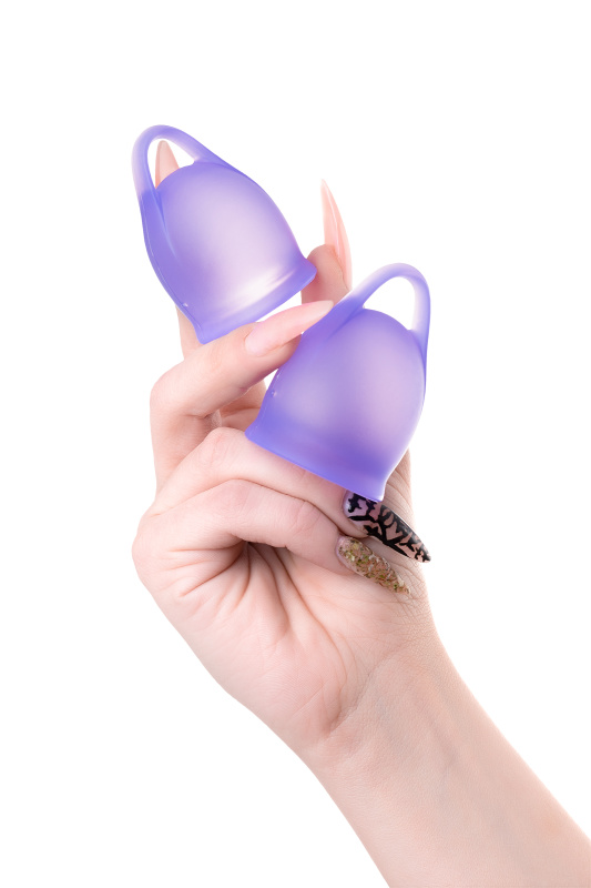 Изображение 6, Менструальная чаша Satisfyer Feel Confident, 2 шт в наборе, силикон, фиолетовый, FER-J1762-4