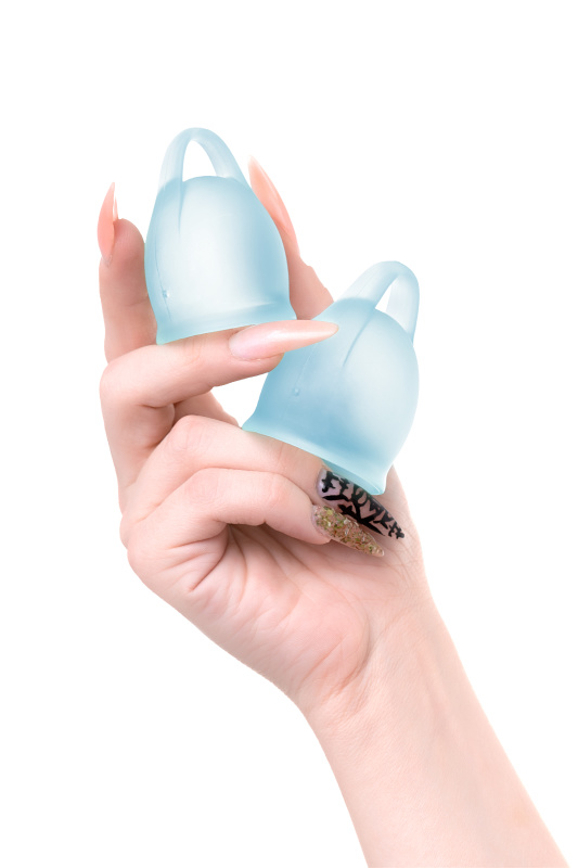 Изображение 6, Менструальная чаша Satisfyer Feel Confident, 2 шт в наборе, силикон, голубой, FER-J1762-3