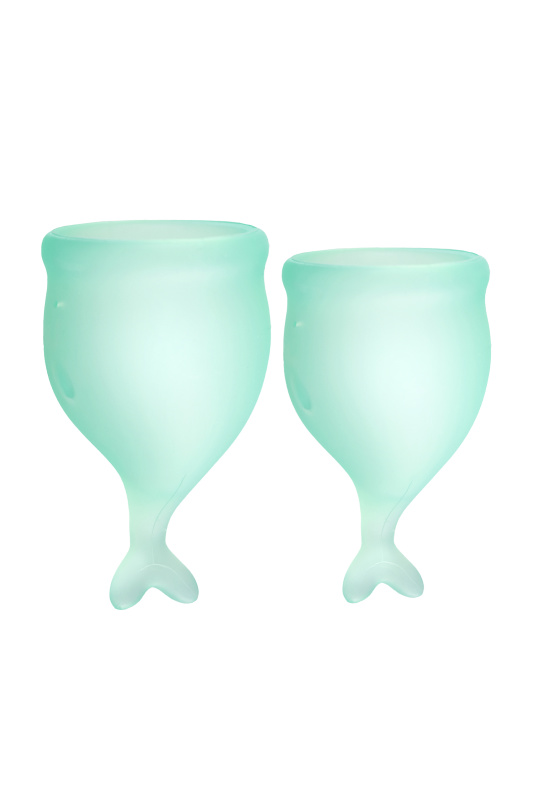 Изображение 2, Менструальная чаша Satisfyer Feel Secure, 2 шт в наборе, силикон, зеленый, FER-J1766-5