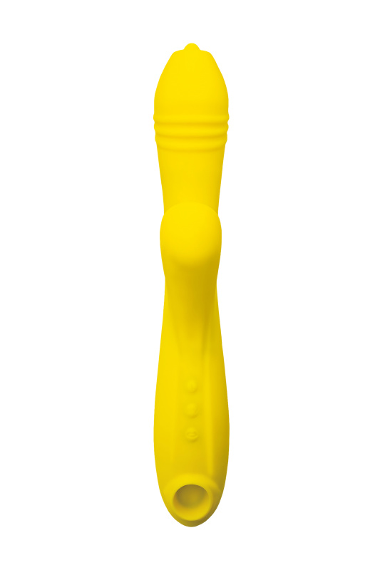 Изображение 2, Вакуум-волновой стимулятор Eromantica Mia с вибрацией и язычками, силикон, желтый, 22 см, TFA-210203