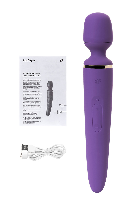 Изображение 5, Нереалистичный вибратор Satisfyer Woman Wand, ABS пластик, фиолетовый, 34 см., TFA-J2018-47-3
