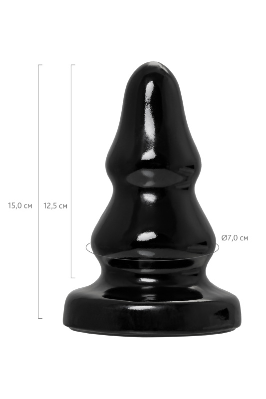 Изображение 3, Анальная втулка TOYFA POPO Pleasure Monoceros, PVC, черная, 15 см, Ø 7 см, TFA-731453