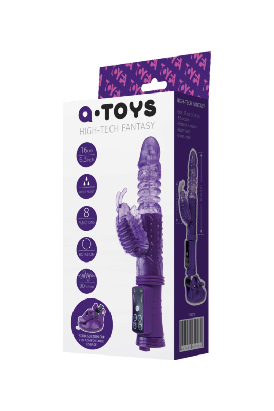 Изображение 10, Вибратор с клиторальным стимулятором TOYFA A-Toys High-Tech fantasy, TPR, фиолетовый, 23 см, TFA-765010