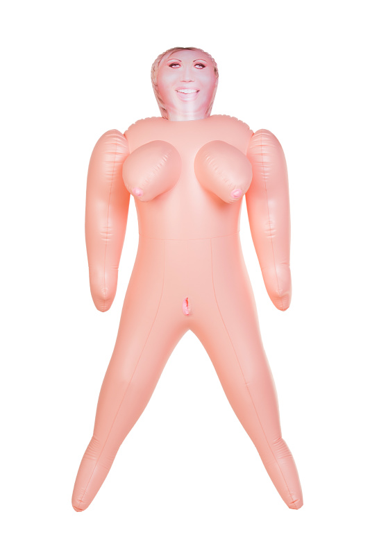 Изображение 2, Кукла надувная Dolls-X by TOYFA Isabella, толстушка, с двумя отверстиями, блондинка, 160 см, TFAM-117007