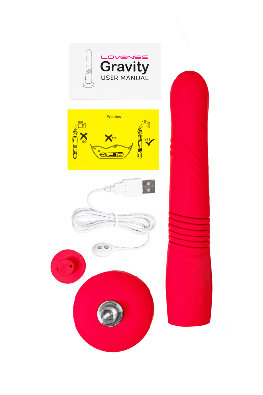 Изображение 9, Пульсатор LOVENSE Gravity, красный, силикон, 25,9 см, TFA-LE-26