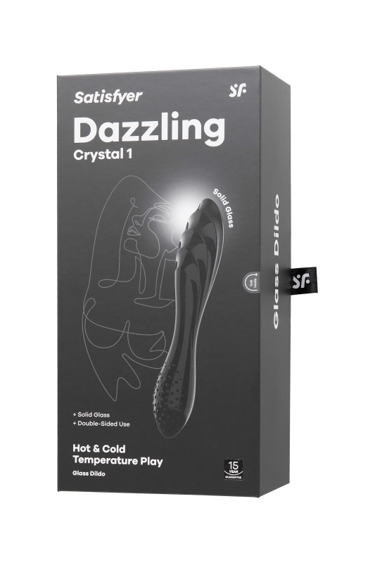Изображение 10, Двусторонний фаллоимитатор Satisfyer Dazzling Crystal 1, стекло, черный, 18,5 см, TFA-4045924