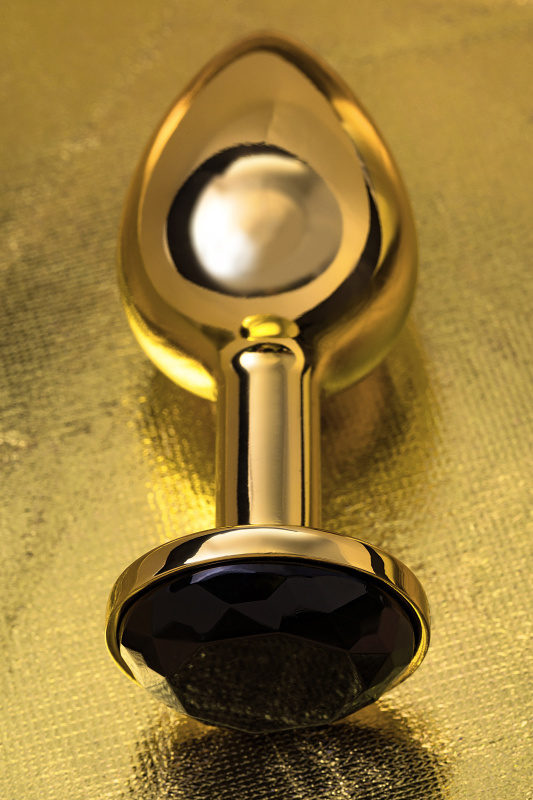 Изображение 12, Анальная втулка Metal by TOYFA, металл, золотая, с черным кристаллом, 7,5 см, Ø 3 см, 145 г, TFA-712006