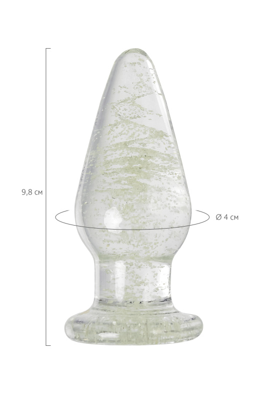 Изображение 6, Анальная втулка Sexus Glass светящаяся в темноте, стекло, прозрачная, 9,8 см, TFA-912309