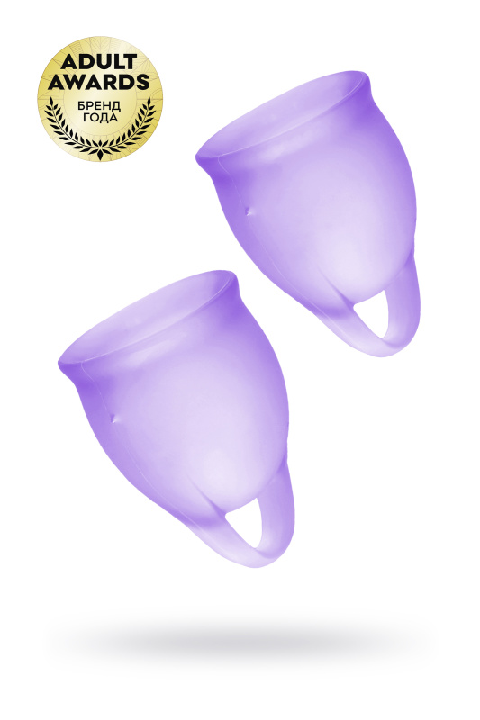 Изображение 1, Менструальная чаша Satisfyer Feel Confident, 2 шт в наборе, силикон, фиолетовый, FER-J1762-4