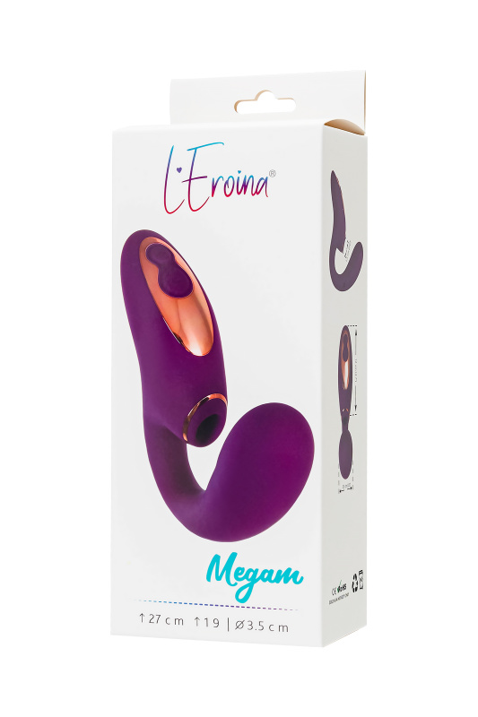 Изображение 9, Массажер с двойной стимуляцией L'Eroina Megam, силикон, фиолетовый, 27,5 см, TFA-561033