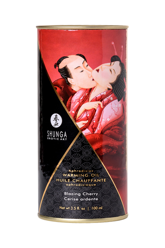 Изображение 6, Масло для массажа Shunga Blazing Cherry, разогревающее, вишня, 100 мл, TFA-2200