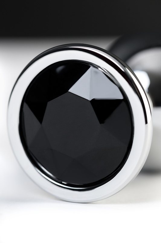 Изображение 6, Анальная втулка Metal by TOYFA, металл, серебряная, с чёрным кристаллом, 8,1 см, Ø 3,4 см, TFA-717011-5