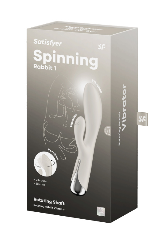 Изображение 7, Вибратор-кролик с ротацией Satisfyer Spinning Rabbit 1, силикон, бежевый, 20,5 см, TFA-4048741 Изображение 7, Вибратор-кролик с ротацией Satisfyer Spinning Rabbit 1, силикон, бежевый, 20,5 см, TFA-4048741