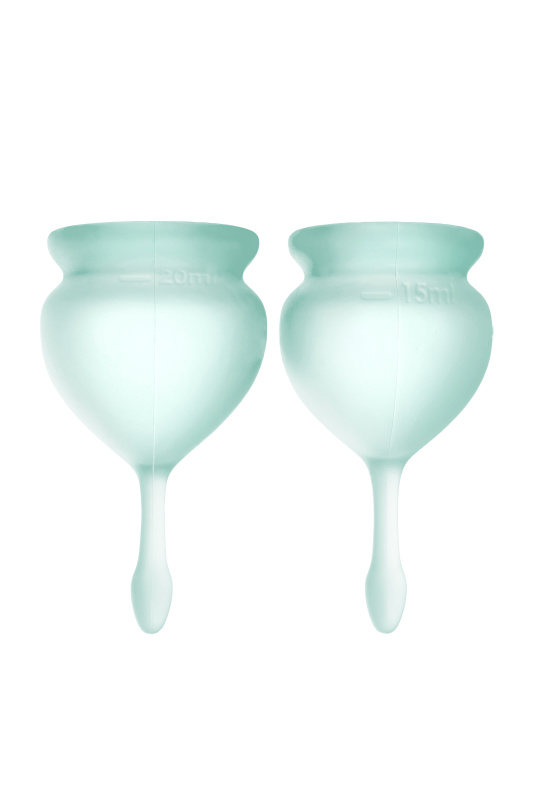 Изображение 3, Менструальная чаша Satisfyer Feel Good, 2 шт в наборе, силикон, зеленый, FER-J1763-5