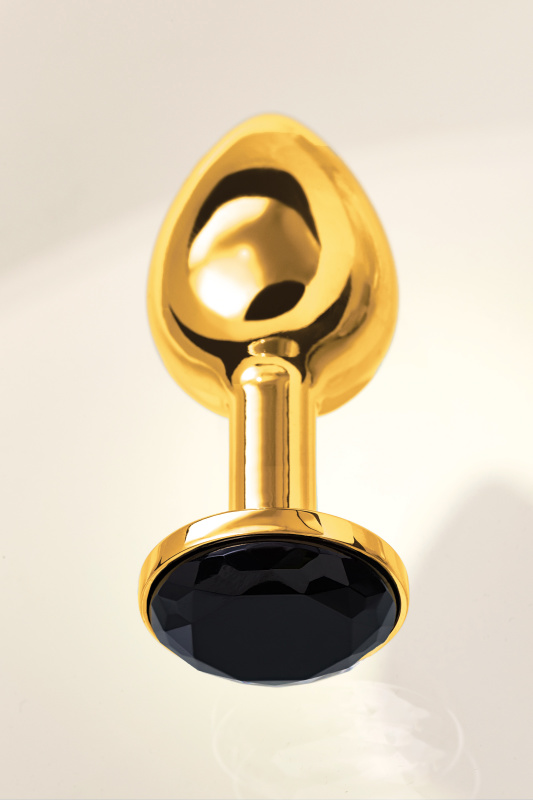 Изображение 11, Анальная втулка Metal by TOYFA, металл, золотая, с черным кристаллом, 7,5 см, Ø 3 см, 145 г, TFA-712006
