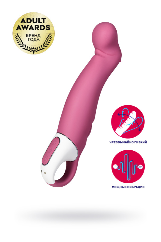 Изображение 1, Нереалистичный вибратор Satisfyer Vibes Petting Hippo, силикон, красный, 22,9 см., TFA-EE73-874-1017