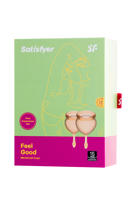 Изображение 6, Менструальная чаша Satisfyer Feel Good, 2 шт в наборе, силикон, оранжевый, FER-J1763-7
