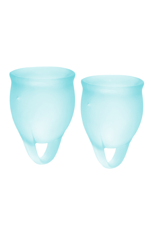 Изображение 2, Менструальная чаша Satisfyer Feel Confident, 2 шт в наборе, силикон, синий, FER-J1762-6