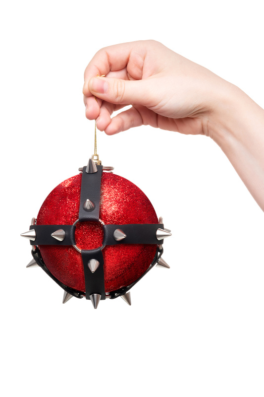 Изображение 3, Новогодний шар Pecado BDSM, с шипами, матовый, красный, 10 см, TFA-13006-00