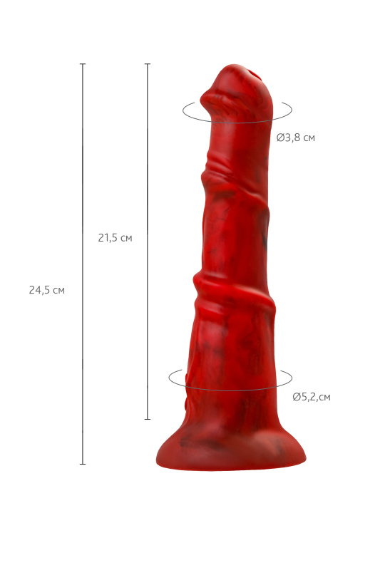 Изображение 6, Вибратор Black&Red by TOYFA Monster Rex, силикон, красно-черный, 24,5 см, TFA-901018