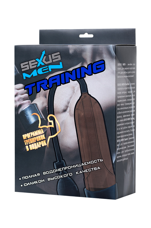 Изображение 9, Помпа для пениса Sexus Men Training, вакуумная, механическая, ABS пластик, черный, 25 см, TFA-709008