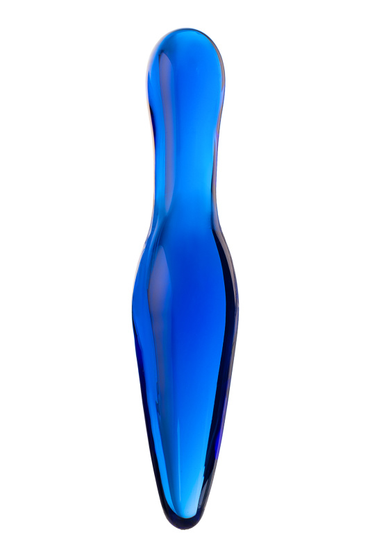 Изображение 2, Двусторонний фаллоимитатор Sexus Glass, стекло, синий, 17,5 см, TFA-912190