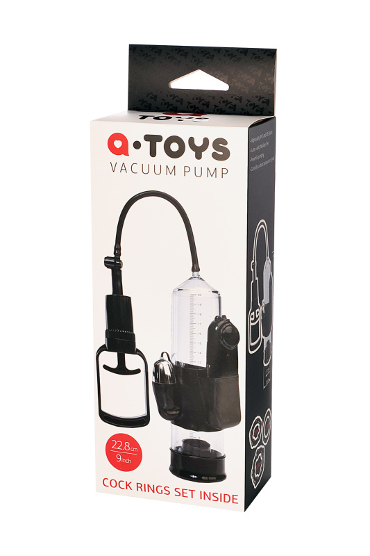 Изображение 4, Помпа для пениса TOYFA A-Toys с вибрацией, PVC, чёрный, 22,8 см, TFA-769010